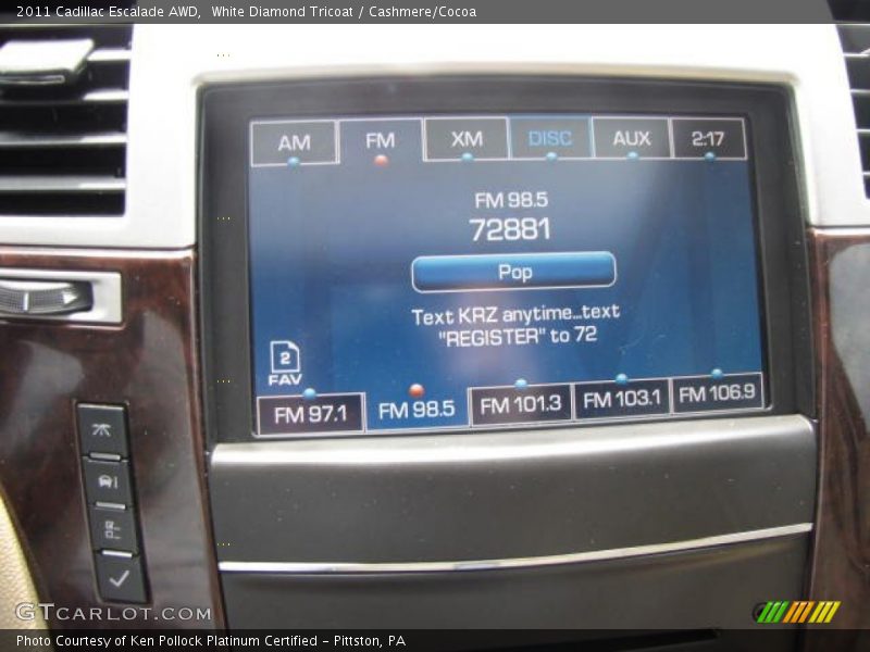 White Diamond Tricoat / Cashmere/Cocoa 2011 Cadillac Escalade AWD