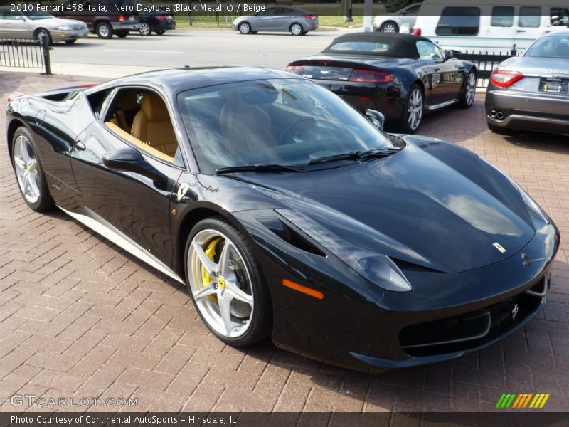 Nero Daytona (Black Metallic) / Beige 2010 Ferrari 458 Italia