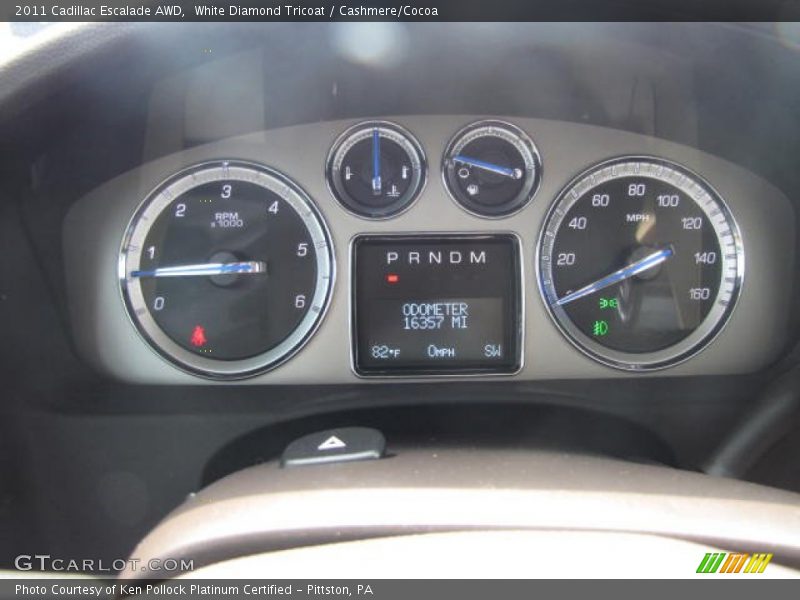 White Diamond Tricoat / Cashmere/Cocoa 2011 Cadillac Escalade AWD