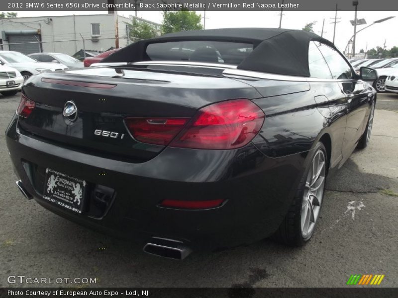 Black Sapphire Metallic / Vermillion Red Nappa Leather 2012 BMW 6 Series 650i xDrive Convertible