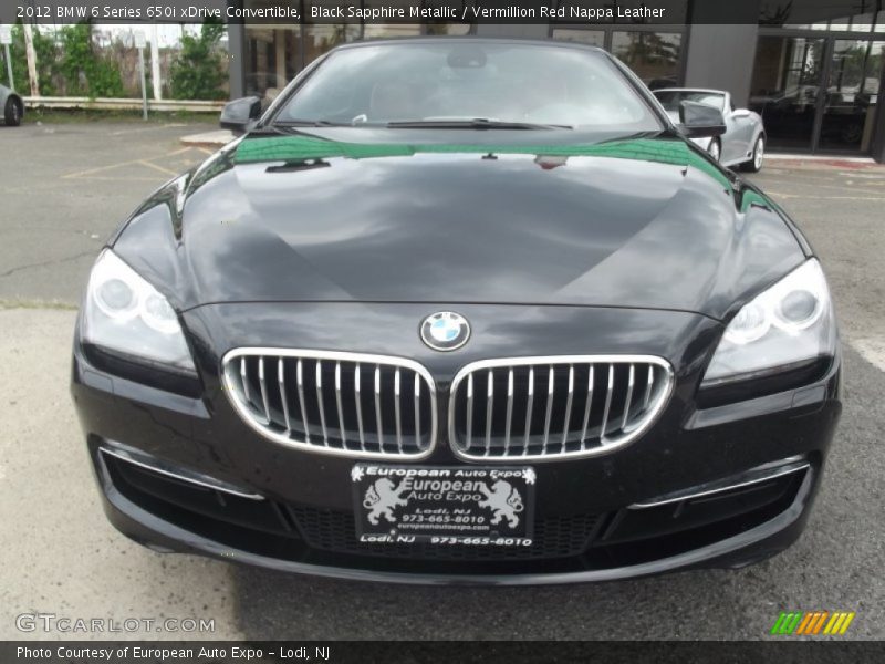 Black Sapphire Metallic / Vermillion Red Nappa Leather 2012 BMW 6 Series 650i xDrive Convertible
