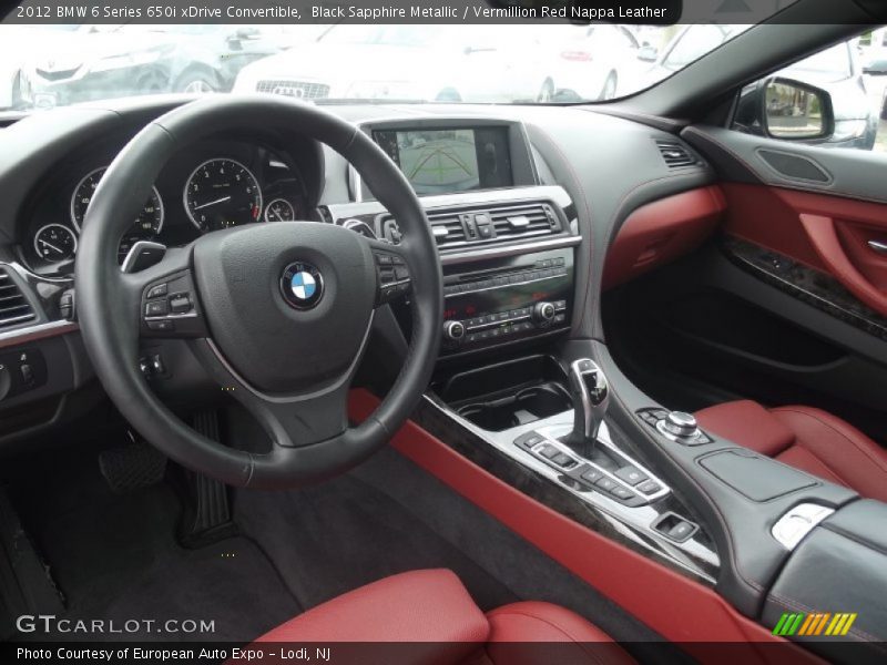 Vermillion Red Nappa Leather Interior - 2012 6 Series 650i xDrive Convertible 