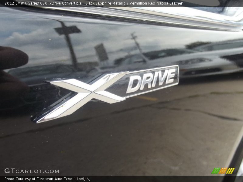 Black Sapphire Metallic / Vermillion Red Nappa Leather 2012 BMW 6 Series 650i xDrive Convertible