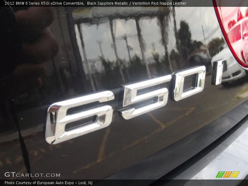 Black Sapphire Metallic / Vermillion Red Nappa Leather 2012 BMW 6 Series 650i xDrive Convertible