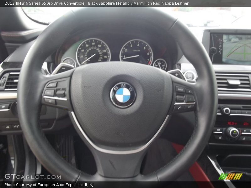Black Sapphire Metallic / Vermillion Red Nappa Leather 2012 BMW 6 Series 650i xDrive Convertible