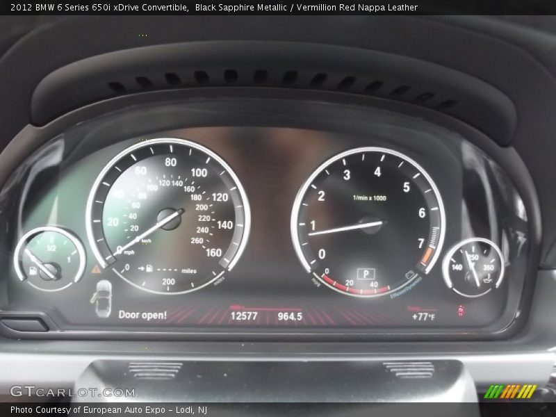 Black Sapphire Metallic / Vermillion Red Nappa Leather 2012 BMW 6 Series 650i xDrive Convertible