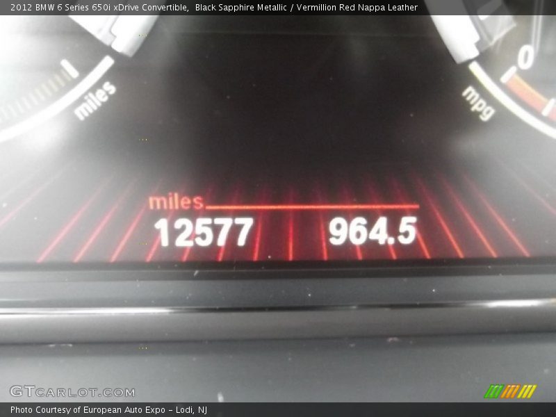 Black Sapphire Metallic / Vermillion Red Nappa Leather 2012 BMW 6 Series 650i xDrive Convertible