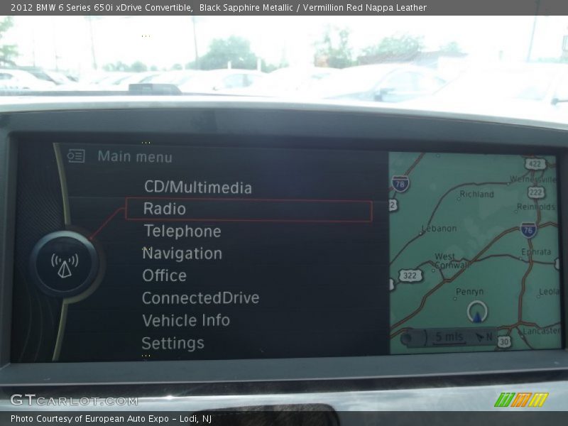 Black Sapphire Metallic / Vermillion Red Nappa Leather 2012 BMW 6 Series 650i xDrive Convertible