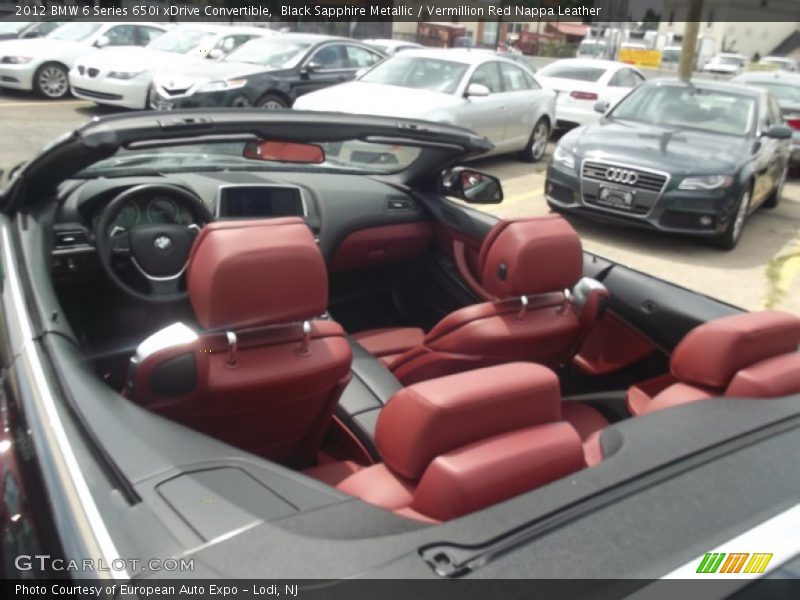 Black Sapphire Metallic / Vermillion Red Nappa Leather 2012 BMW 6 Series 650i xDrive Convertible