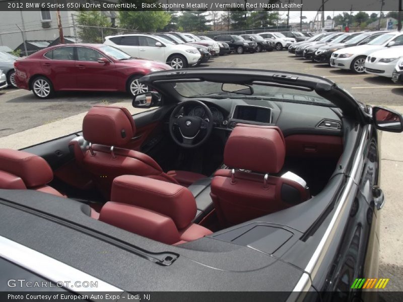 Black Sapphire Metallic / Vermillion Red Nappa Leather 2012 BMW 6 Series 650i xDrive Convertible