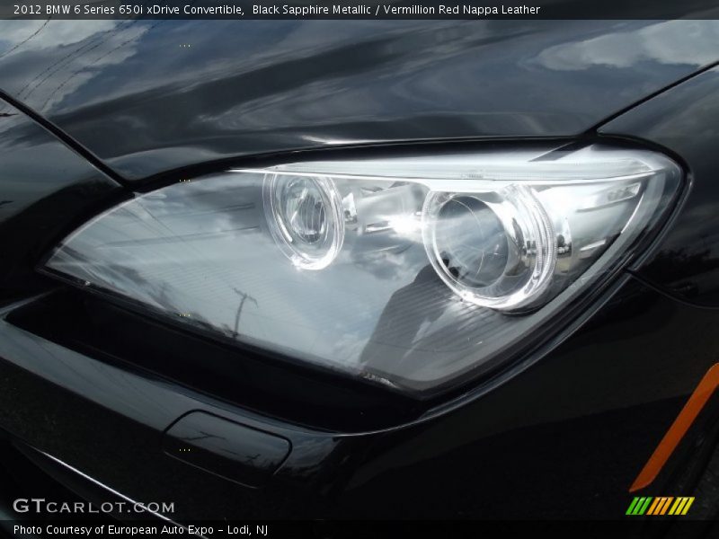 Black Sapphire Metallic / Vermillion Red Nappa Leather 2012 BMW 6 Series 650i xDrive Convertible