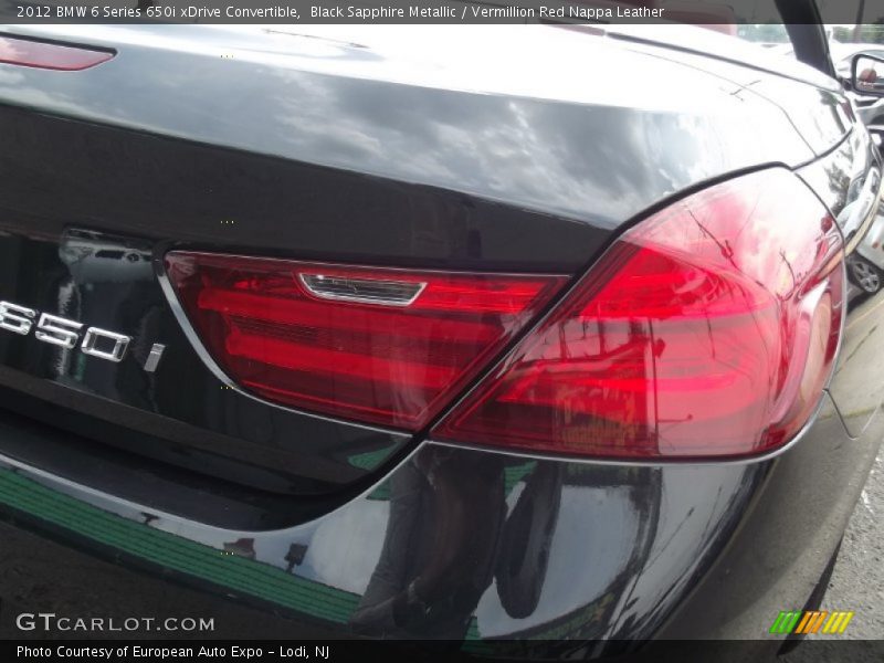 Black Sapphire Metallic / Vermillion Red Nappa Leather 2012 BMW 6 Series 650i xDrive Convertible