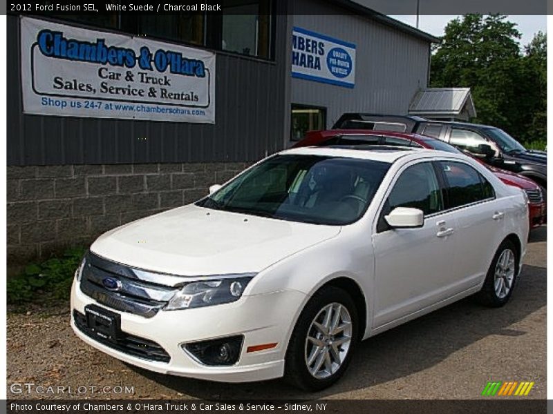 White Suede / Charcoal Black 2012 Ford Fusion SEL
