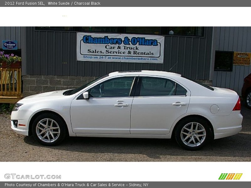 White Suede / Charcoal Black 2012 Ford Fusion SEL