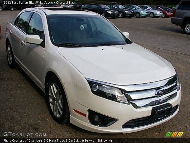 White Suede / Charcoal Black 2012 Ford Fusion SEL