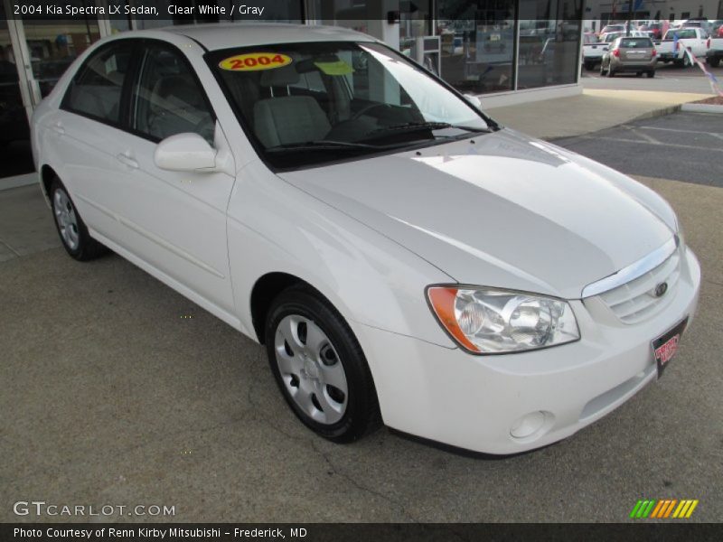 Clear White / Gray 2004 Kia Spectra LX Sedan