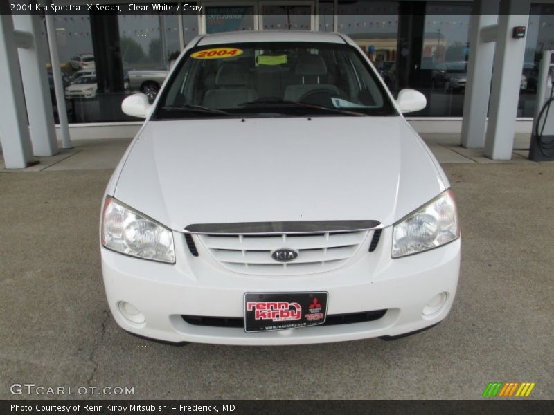 Clear White / Gray 2004 Kia Spectra LX Sedan