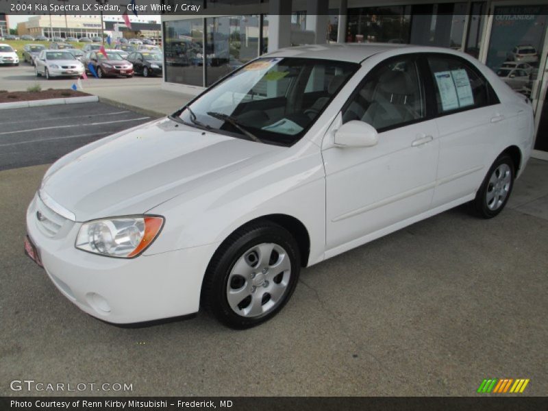 Clear White / Gray 2004 Kia Spectra LX Sedan