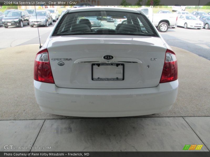 Clear White / Gray 2004 Kia Spectra LX Sedan