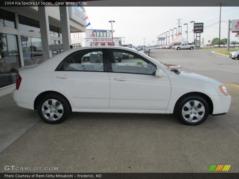 Clear White / Gray 2004 Kia Spectra LX Sedan