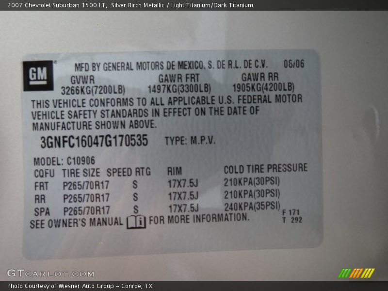 Silver Birch Metallic / Light Titanium/Dark Titanium 2007 Chevrolet Suburban 1500 LT