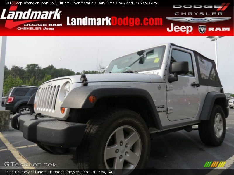 Bright Silver Metallic / Dark Slate Gray/Medium Slate Gray 2010 Jeep Wrangler Sport 4x4