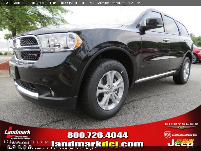 Brilliant Black Crystal Pearl / Dark Graystone/Medium Graystone 2013 Dodge Durango Crew