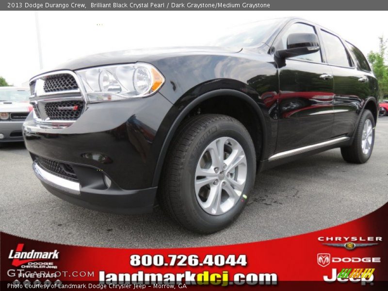 Brilliant Black Crystal Pearl / Dark Graystone/Medium Graystone 2013 Dodge Durango Crew