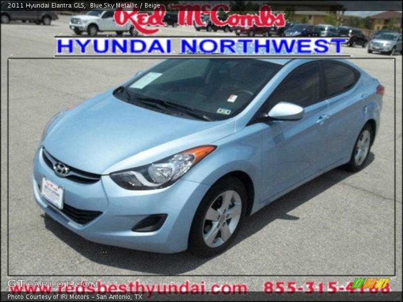 Blue Sky Metallic / Beige 2011 Hyundai Elantra GLS