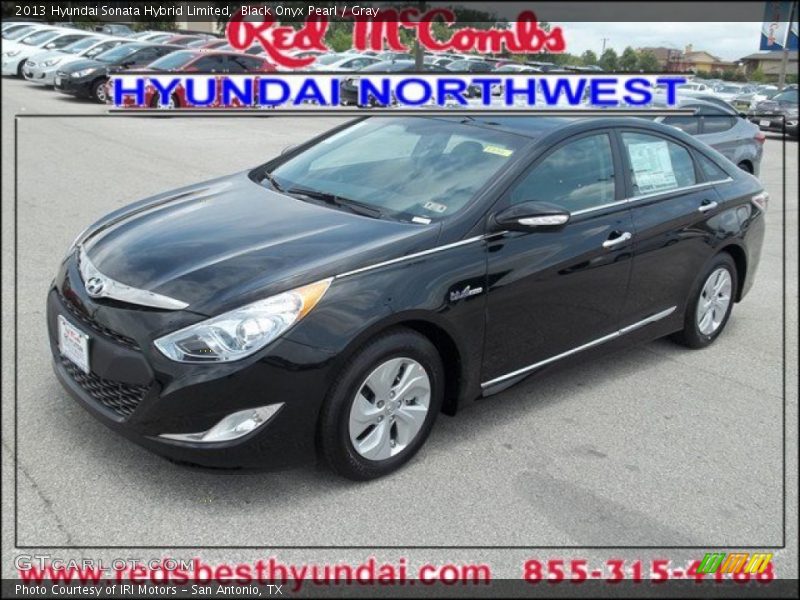 Black Onyx Pearl / Gray 2013 Hyundai Sonata Hybrid Limited