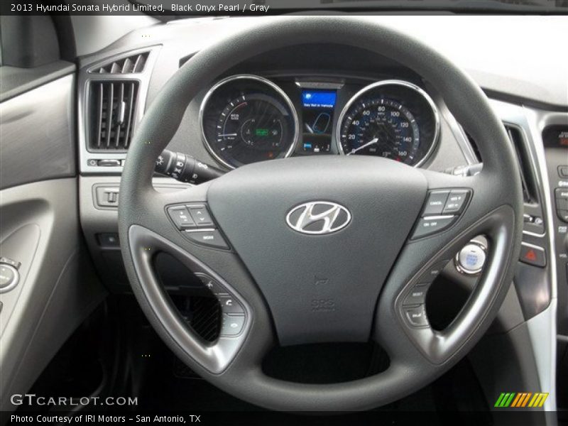 Black Onyx Pearl / Gray 2013 Hyundai Sonata Hybrid Limited