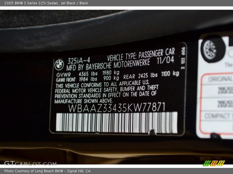 Jet Black / Black 2005 BMW 3 Series 325i Sedan