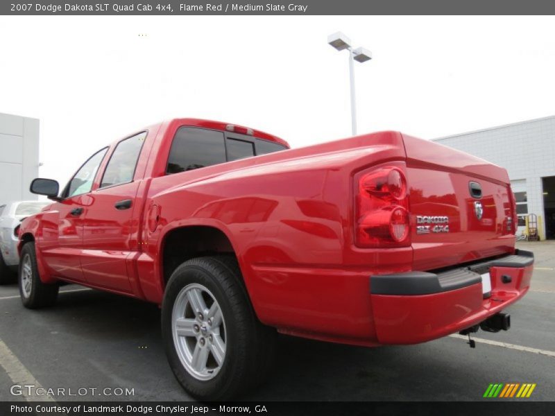 Flame Red / Medium Slate Gray 2007 Dodge Dakota SLT Quad Cab 4x4