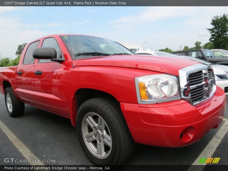 Flame Red / Medium Slate Gray 2007 Dodge Dakota SLT Quad Cab 4x4