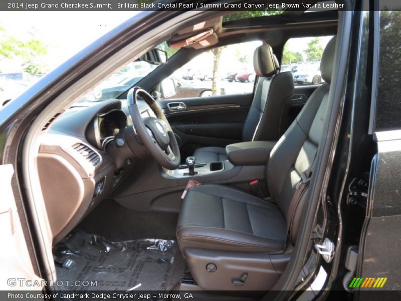 Brilliant Black Crystal Pearl / Summit Grand Canyon Jeep Brown Natura Leather 2014 Jeep Grand Cherokee Summit