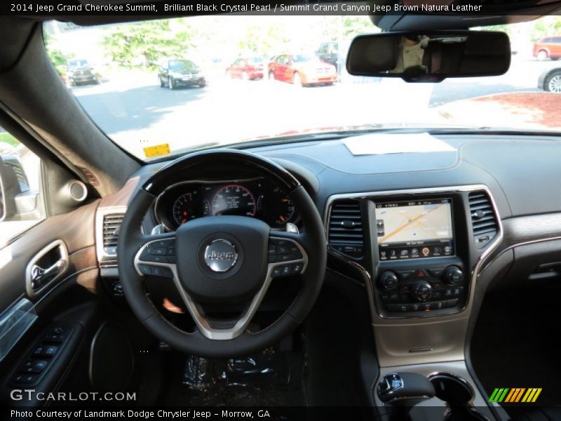 Brilliant Black Crystal Pearl / Summit Grand Canyon Jeep Brown Natura Leather 2014 Jeep Grand Cherokee Summit