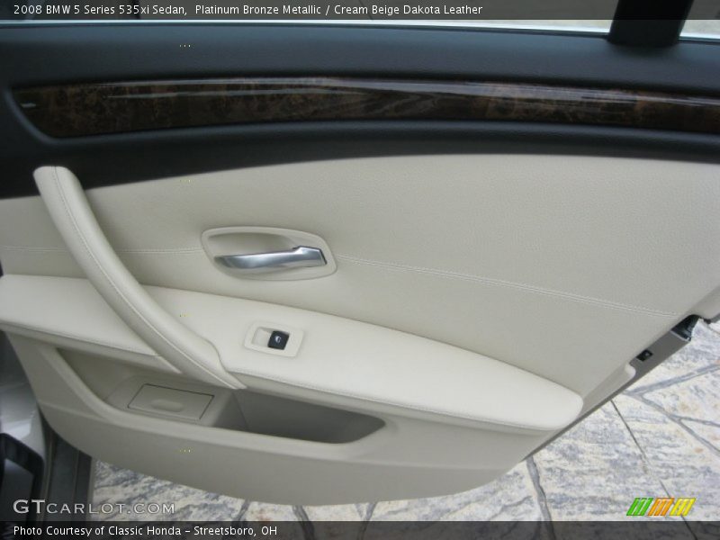 Platinum Bronze Metallic / Cream Beige Dakota Leather 2008 BMW 5 Series 535xi Sedan