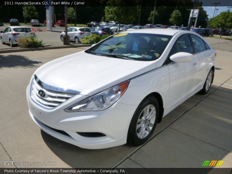 Pearl White / Camel 2011 Hyundai Sonata GLS