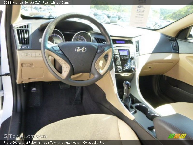 Pearl White / Camel 2011 Hyundai Sonata GLS