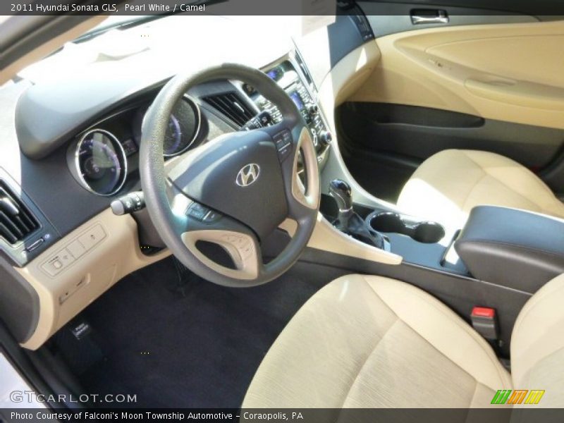Pearl White / Camel 2011 Hyundai Sonata GLS