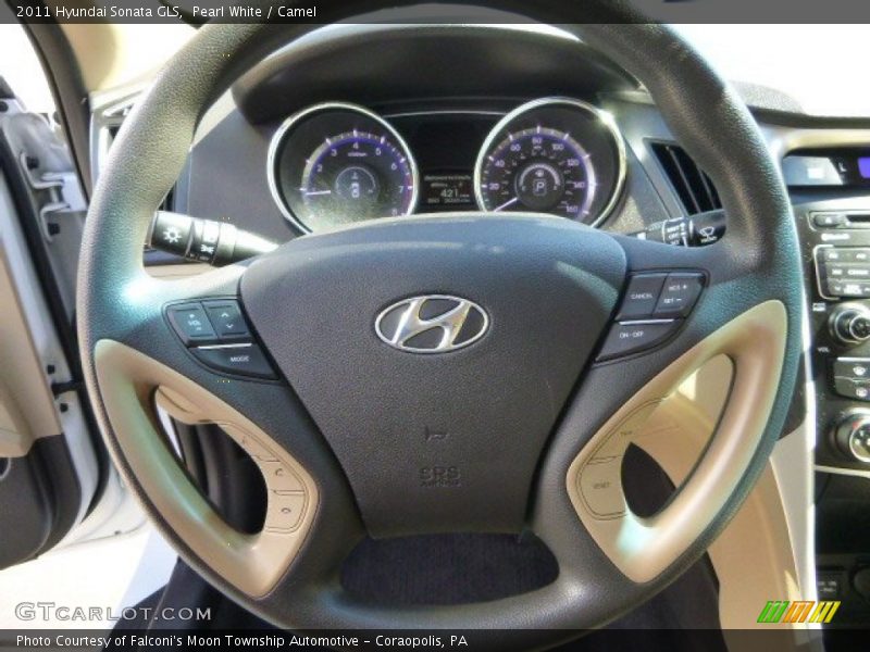 Pearl White / Camel 2011 Hyundai Sonata GLS