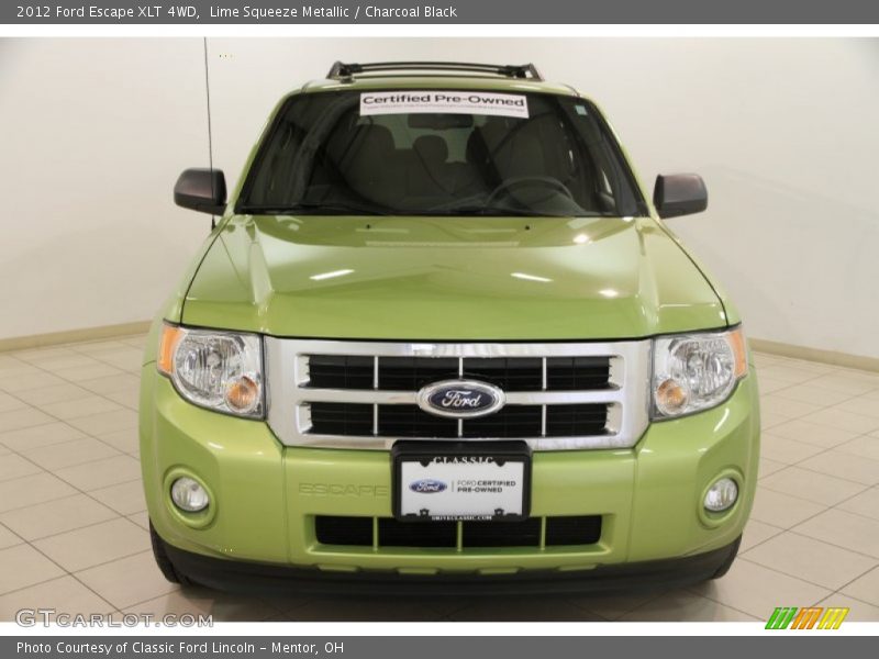 Lime Squeeze Metallic / Charcoal Black 2012 Ford Escape XLT 4WD