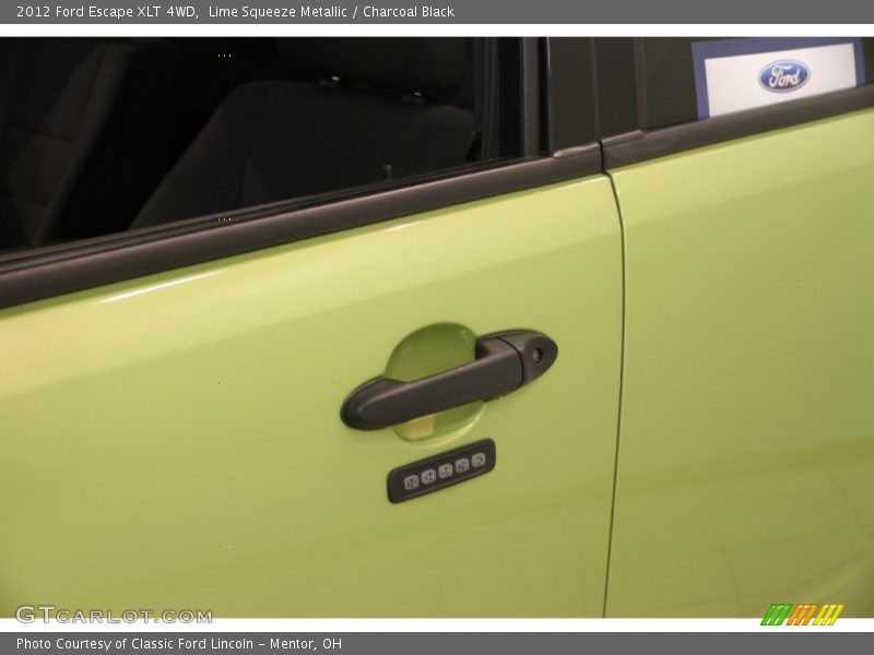 Lime Squeeze Metallic / Charcoal Black 2012 Ford Escape XLT 4WD