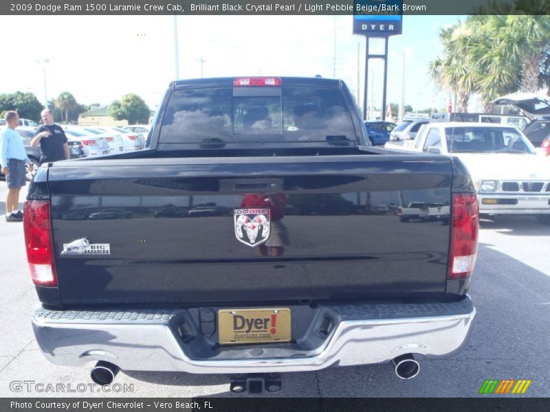 Brilliant Black Crystal Pearl / Light Pebble Beige/Bark Brown 2009 Dodge Ram 1500 Laramie Crew Cab