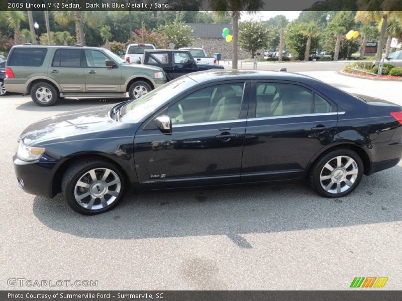 Dark Ink Blue Metallic / Sand 2009 Lincoln MKZ Sedan