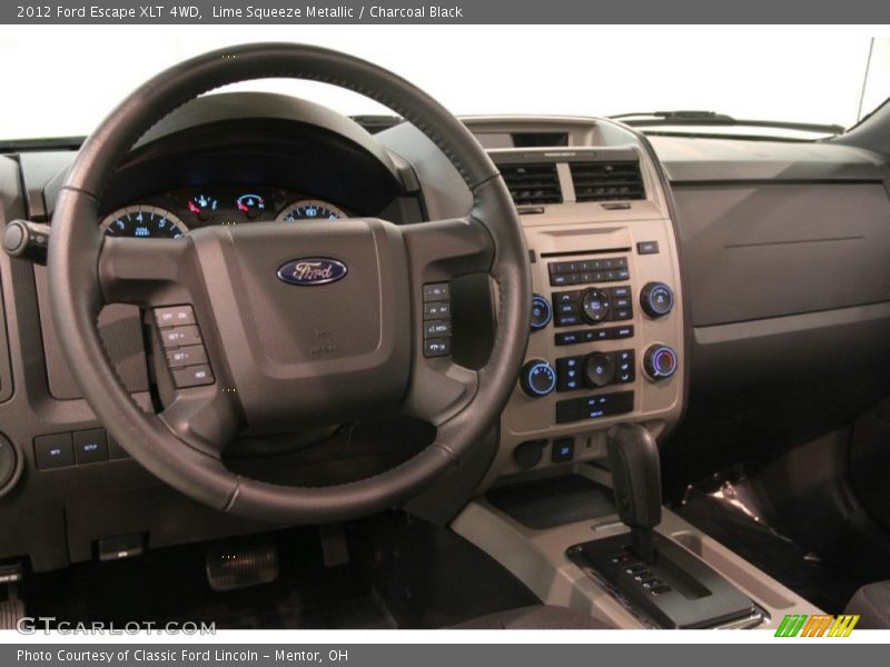 Lime Squeeze Metallic / Charcoal Black 2012 Ford Escape XLT 4WD