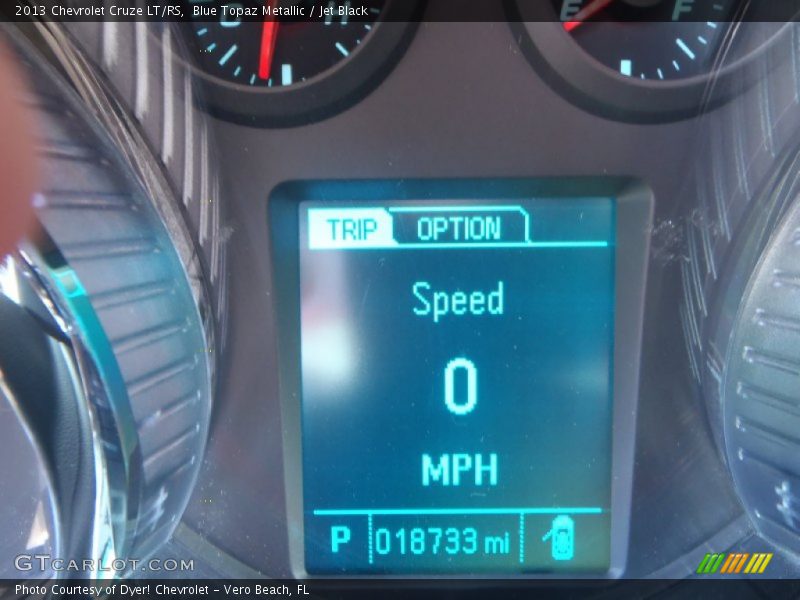 Blue Topaz Metallic / Jet Black 2013 Chevrolet Cruze LT/RS