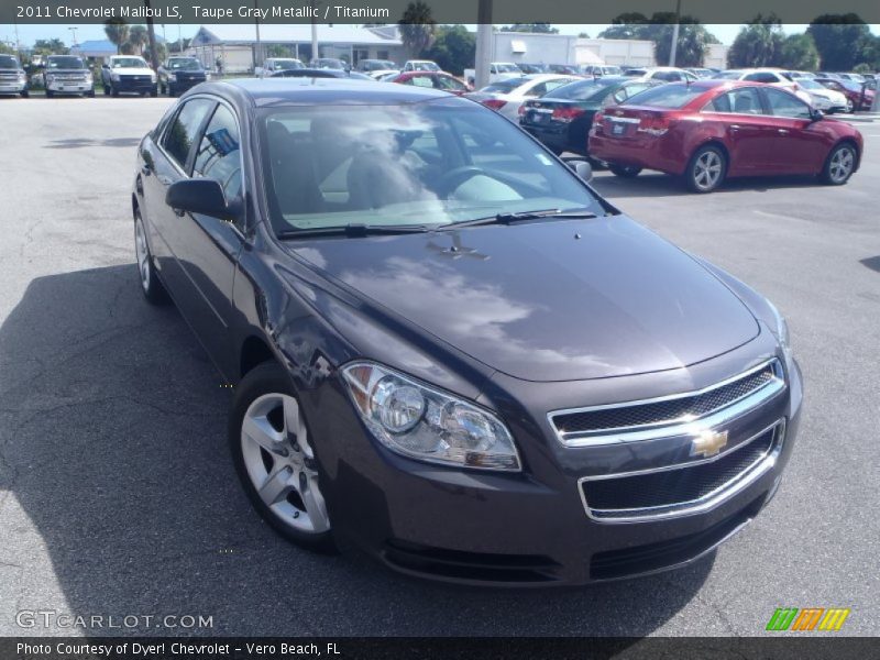 Taupe Gray Metallic / Titanium 2011 Chevrolet Malibu LS