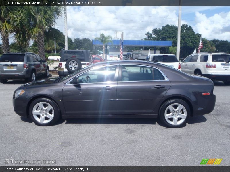 Taupe Gray Metallic / Titanium 2011 Chevrolet Malibu LS