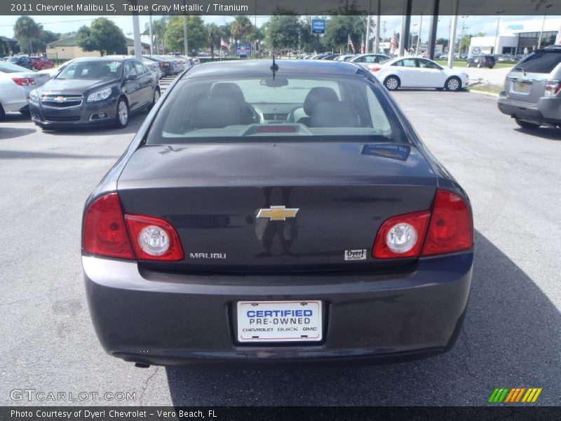 Taupe Gray Metallic / Titanium 2011 Chevrolet Malibu LS